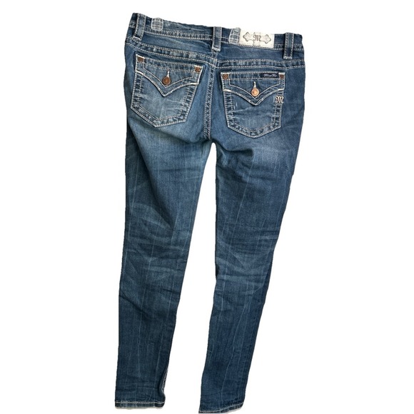 Miss Me Jeans Women's 27 Signature Skinny Low Rise Stretch Denim Flap Pockets - Picture 4 of 7